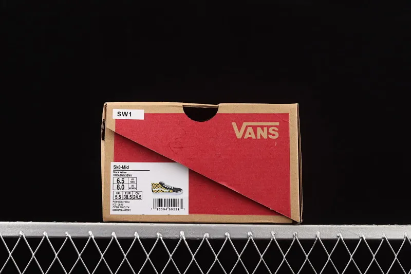 All categories Vans Vans series Vans Mid Vans China Special offer Vans Sk8-Mid Vans black blue orange plaid color mid-top casual sneakers VN0A3WM3SW1
